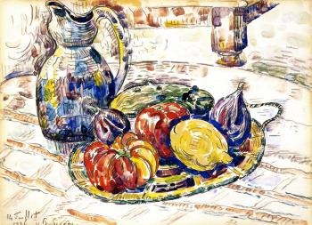 (image for) Handmade oil painting Copy paintings of famous artists Paul Signac's painting,Still Life with Fruit an